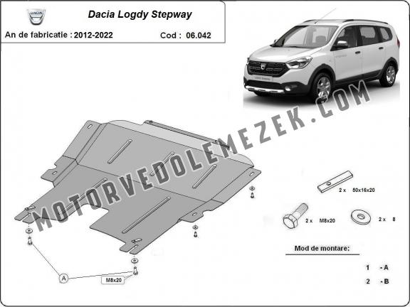 Acél motor, kapcsolószekrény védőlemez Dacia Lodgy Stepway
