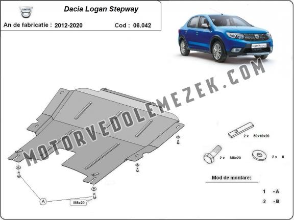 Acél motor, kapcsolószekrény védőlemez Dacia Logan 2 Stepway