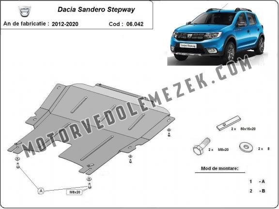 Acél motor, kapcsolószekrény védőlemez Dacia Sandero 2 Stepway