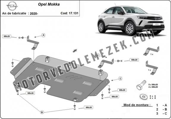 Acél motor, kapcsolószekrény, hütő védőlemez Opel Mokka B