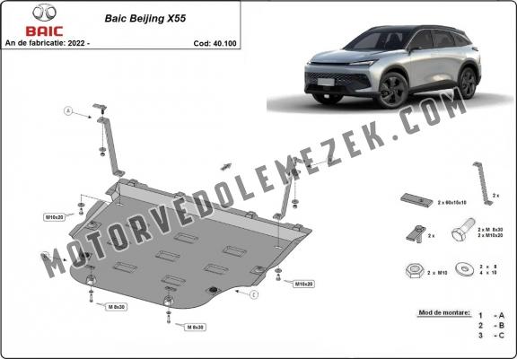 Acél motor, kapcsolószekrény, hűtő védőlemez Baic Beijing X55