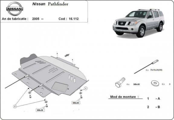 Motor, karter- védő acéllemez Nissan Pathfinder