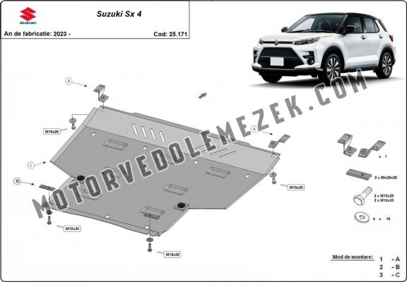 Acél motor, kapcsolószekrény védőlemez Suzuki SX 4