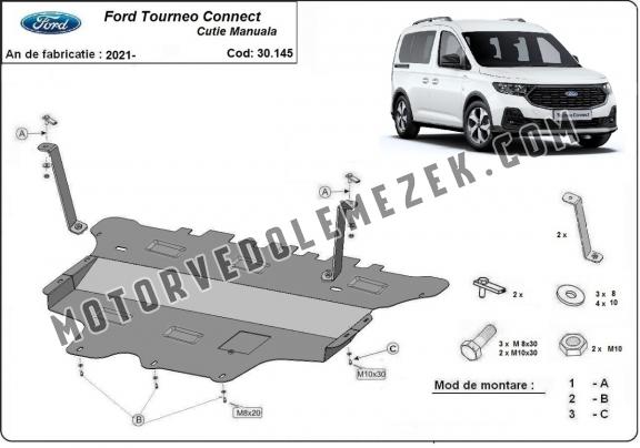 Steel skid plate for Ford Tourneo Connect