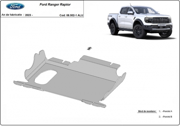 Alumínium Motorvédőlemez Ford Ranger Raptor