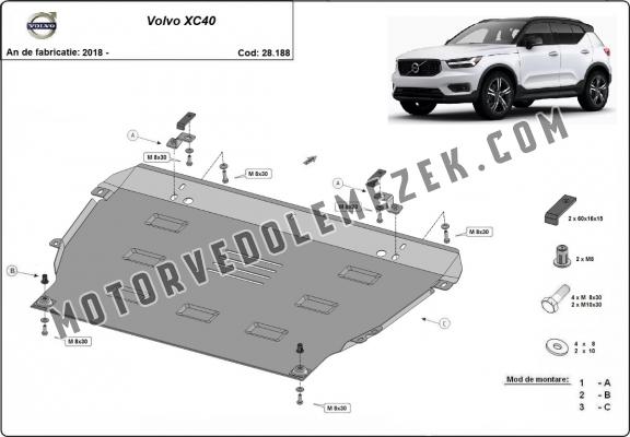Acél motor, kapcsolószekrény, hütő védőlemez Volvo XC40