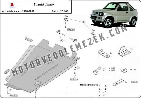Acél kapcsolószekrény védőlemez Suzuki Jimny