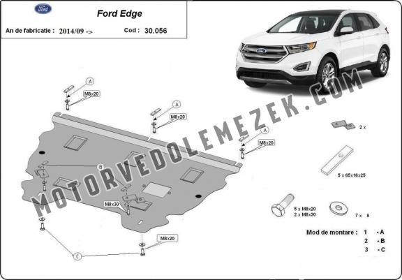 Acél motor, kapcsolószekrény, hütő védőlemez Ford Edge