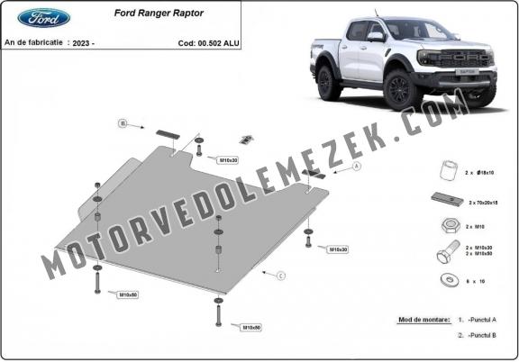 Aluminum osztomű védőlemez Ford Ranger Raptor