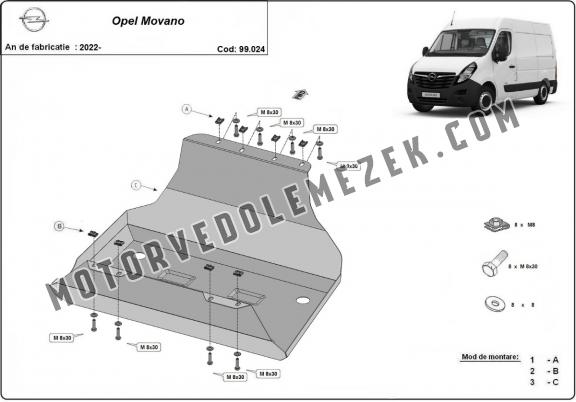 Acél üzemanzagtartály védőlemez Opel Movano C 