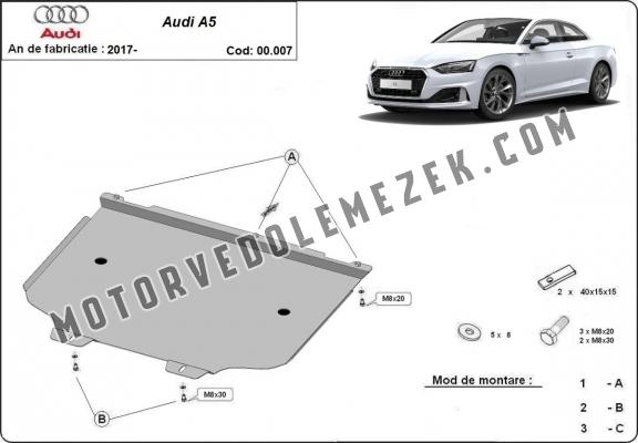 Acél kapcsolószekrény védőlemez  Audi A5