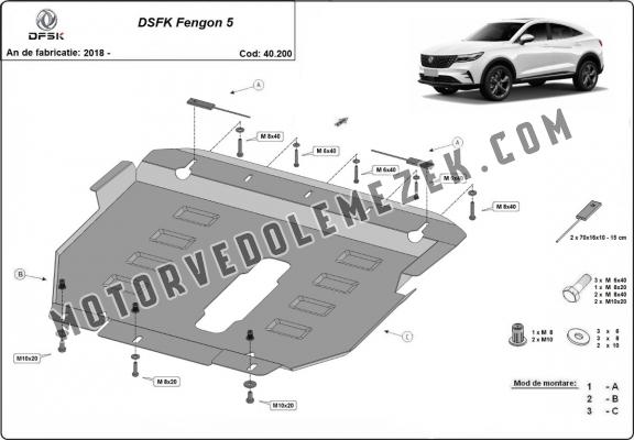 Acél motor, hütő védőlemez Dfsk Fengon 5