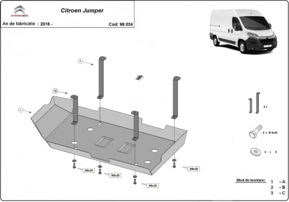 Acél AdBlue tartályvédő lemez Citroen Jumper