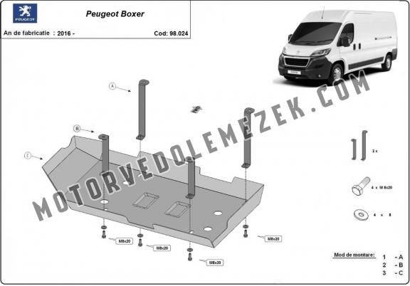 Acél AdBlue tartályvédő lemez Peugeot Boxer