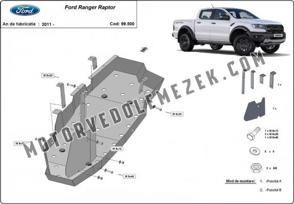 Acél üzemanzagtartály védőlemez Ford Ranger Raptor
