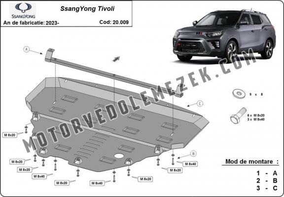 Acél motor, kapcsolószekrény, hütő védőlemez SsangYong Tivoli