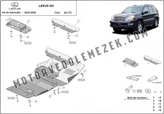 Motor, karter- védő Aluminumlemez Lexus GX