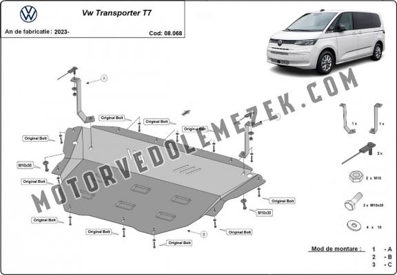 Acél motor, sebbeségváltó, hütő, első lökhárító védőlemez Volkswagen Transporter T7 Van