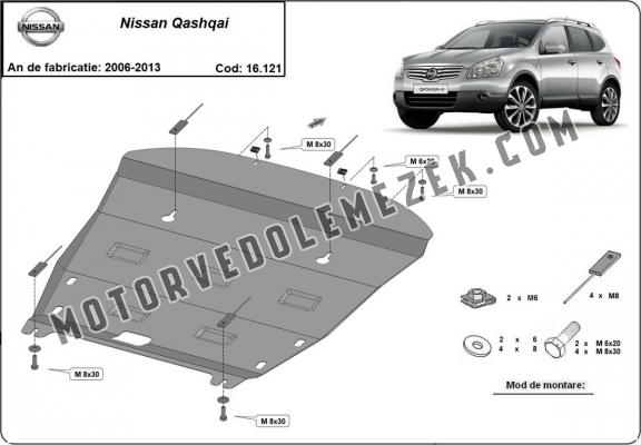 Acél motor, kapcsolószekrény, hütő védőlemez Nissan Qashqai J10
