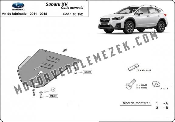 Acél kapcsolószekrény védőlemez Subaru XV - manuális váltó