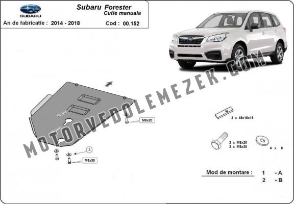 Acél manuális kapcsolószekrény védőlemez Subaru Forester 4