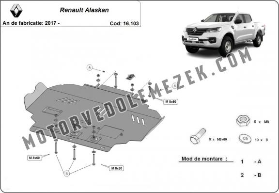 Motor, karter- védő acéllemez Renault Alaskan