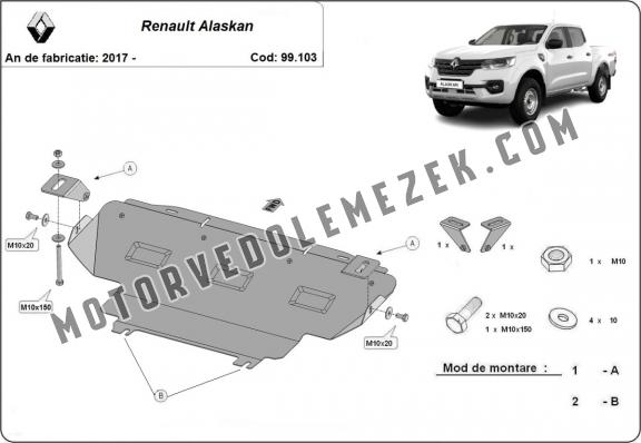 Acél hütő védőlemez Renault Alaskan