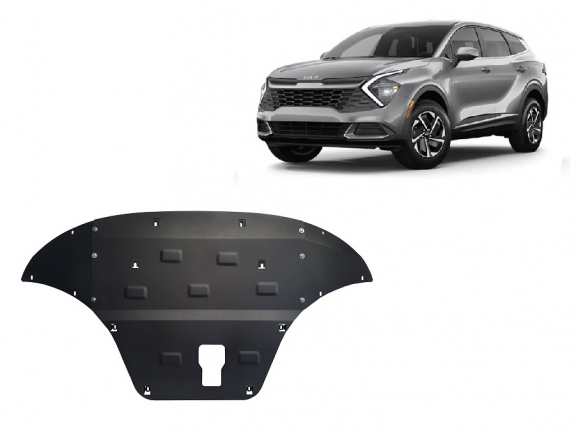 Acél motor, sebességváltó, hűtő, első lökhárító védőlemez Kia Sportage