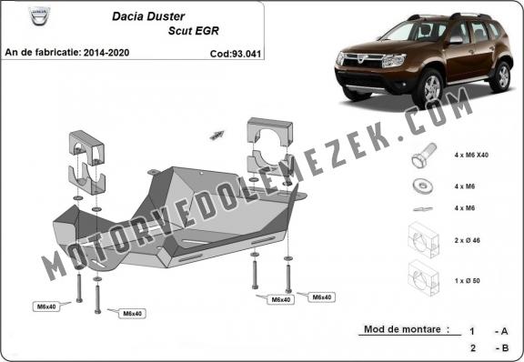 Acél EGR védő Dacia Duster