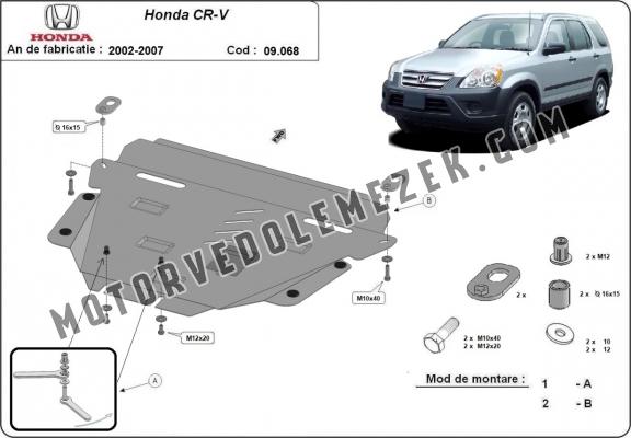 Acél motor, kapcsolószekrény, hütő védőlemez Honda CR-V Gen 2