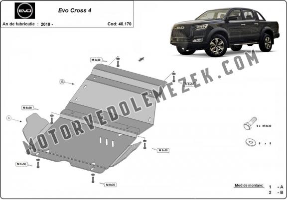 Acél motor, hütő védőlemez Evo Cross 4