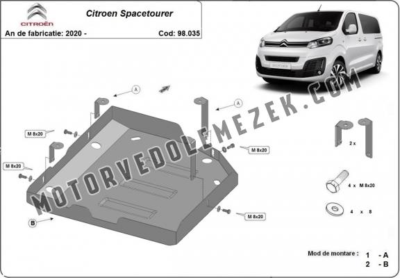 Acél AdBlue tartályvédő lemez Citroen Spacetourer