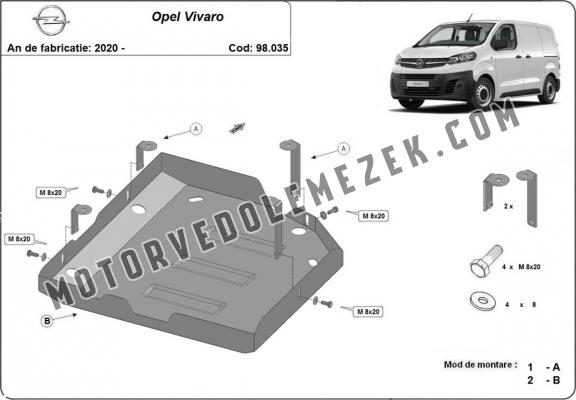 Acél AdBlue tartályvédő lemez Opel Vivaro C 