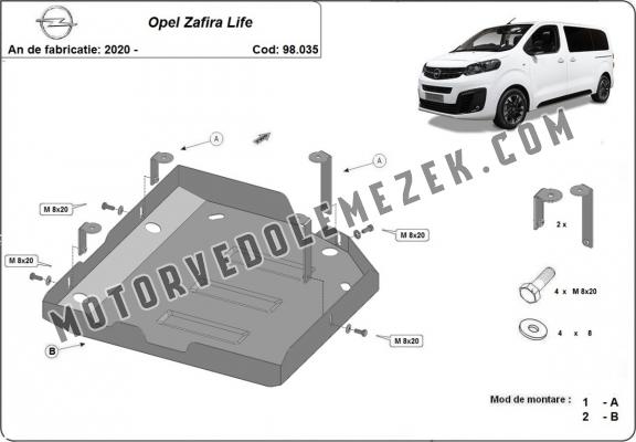 Acél AdBlue tartályvédő lemez Opel Zafira Life