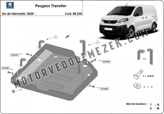 Acél AdBlue tartályvédő lemez Peugeot Traveller