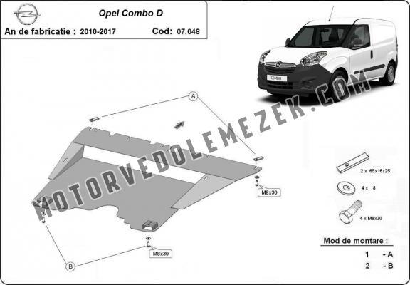 Acél motor, kapcsolószekrény, hütő védőlemez Opel Combo D 