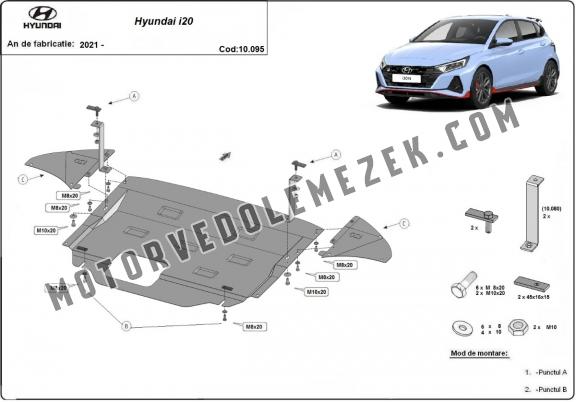 Steel skid plate for Hyundai i20