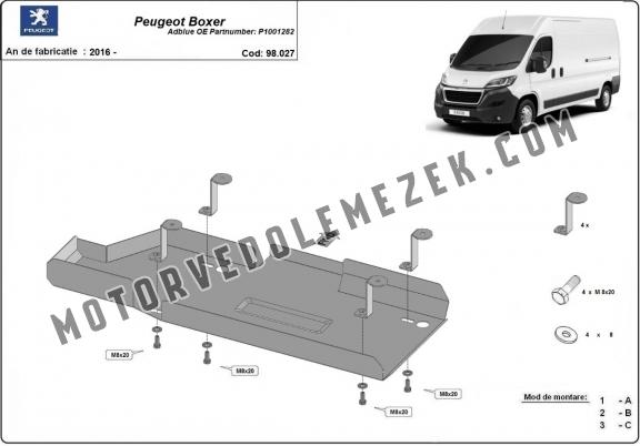 Acél AdBlue tartályvédő lemez Peugeot Boxer P1001282