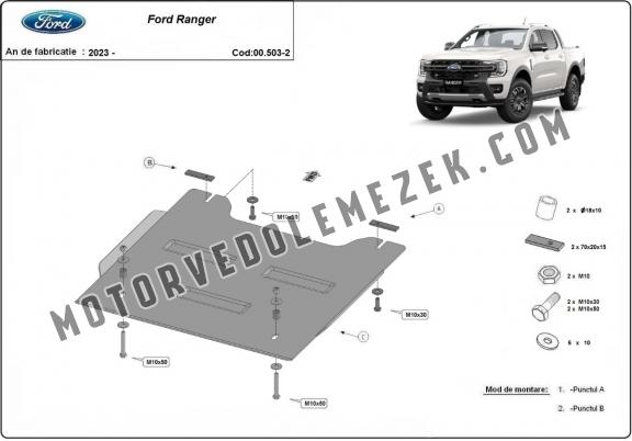 Acél osztomű védőlemez Ford Ranger
