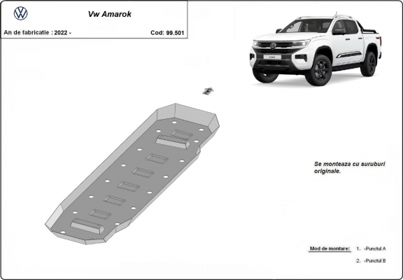 Acél üzemanyagtartály védőlemez Volkswagen Amarok