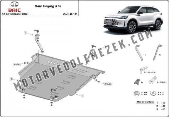 Acél motor, kapcsolószekrény, hütő védőlemez Baic Beijing X75