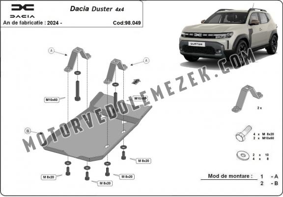 Aluminium differenciálmű védőlemez Dacia Duster 4x4
