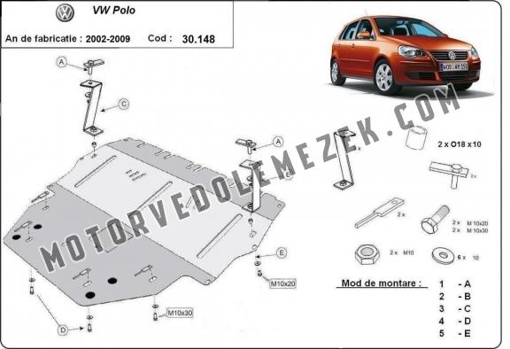 Steel skid plate for Vw Polo - diesel