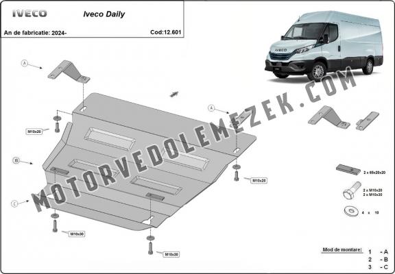 Acél motor, hütő védőlemez Iveco Daily 7