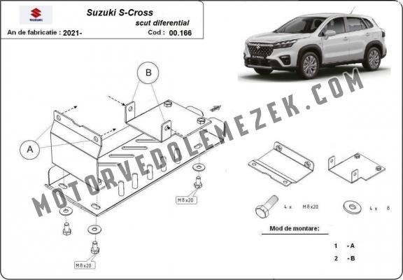 Aluminium differenciálmű védőlemez Suzuki S-Cross