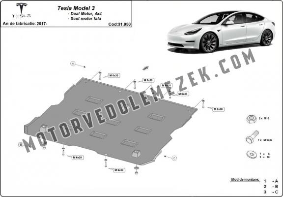 Elülső villanymotor pajzs Tesla Model 3 AWD