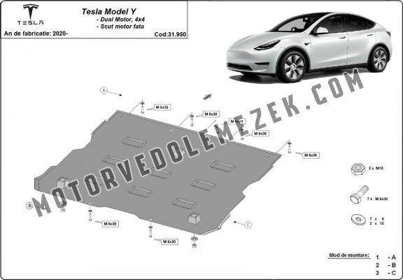 Elülső villanymotor pajzs Tesla Model Y AWD