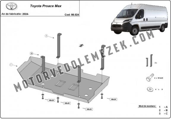 Acél AdBlue tartályvédő lemez Toyota Proace Max