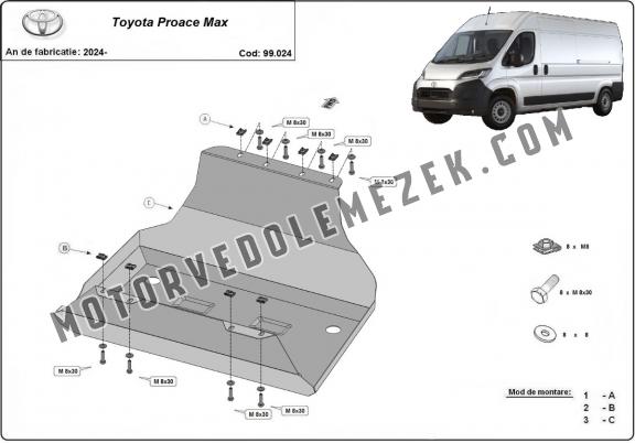 Acél üzemanzagtartály védőlemez Toyota Proace Max