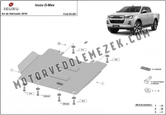 Motor, karter- védő acéllemez Isuzu D-Max